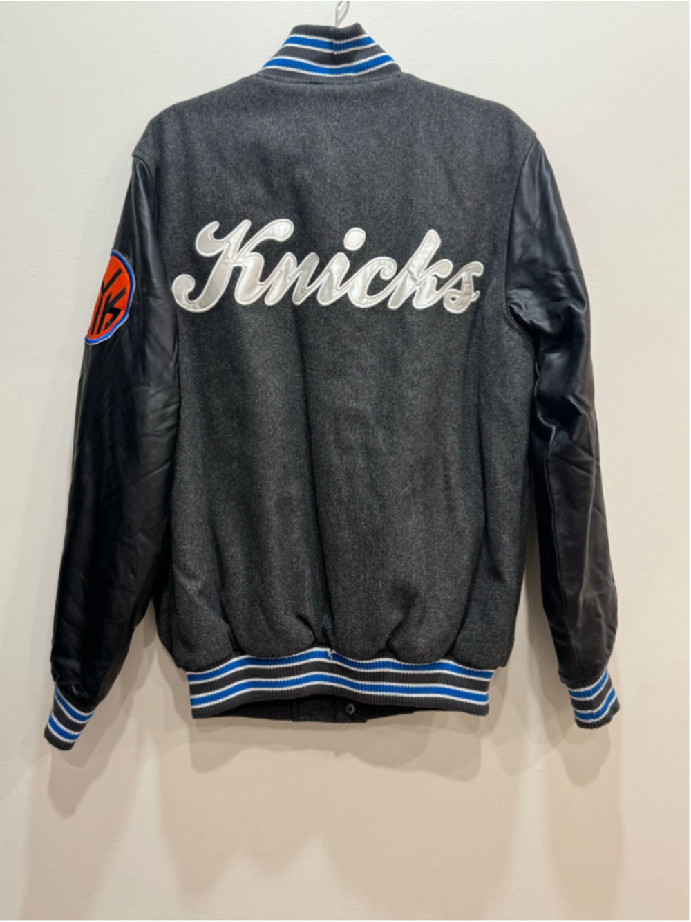 Men's Gill Sports Carl Banks New York Knicks Varsity Jacket Letterman Small
